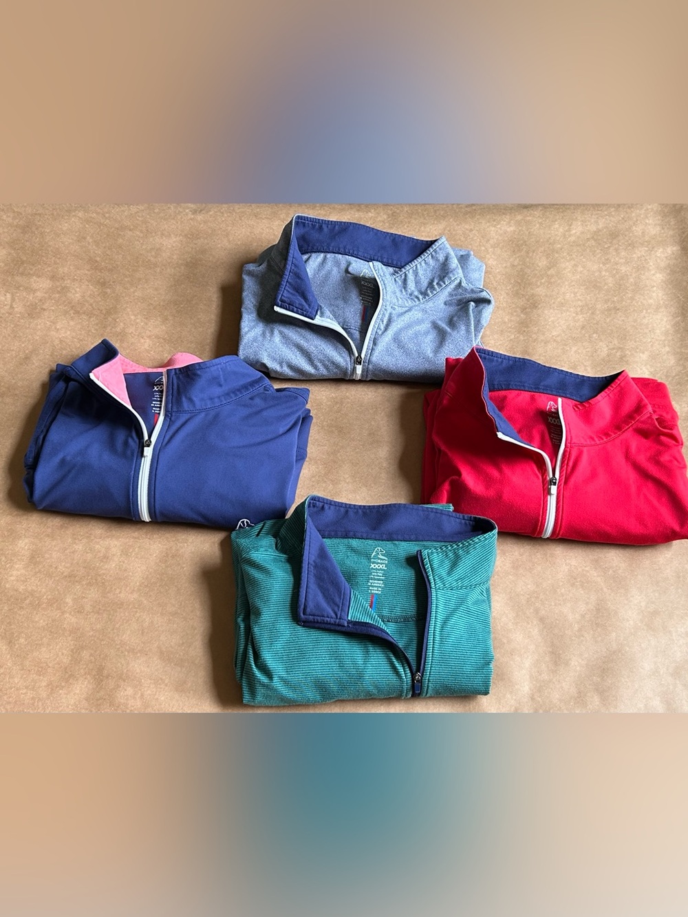 Rhoback 3XL - Lot of 4 Pullovers in Blue, Gray, Red, and Green/Navy stripe